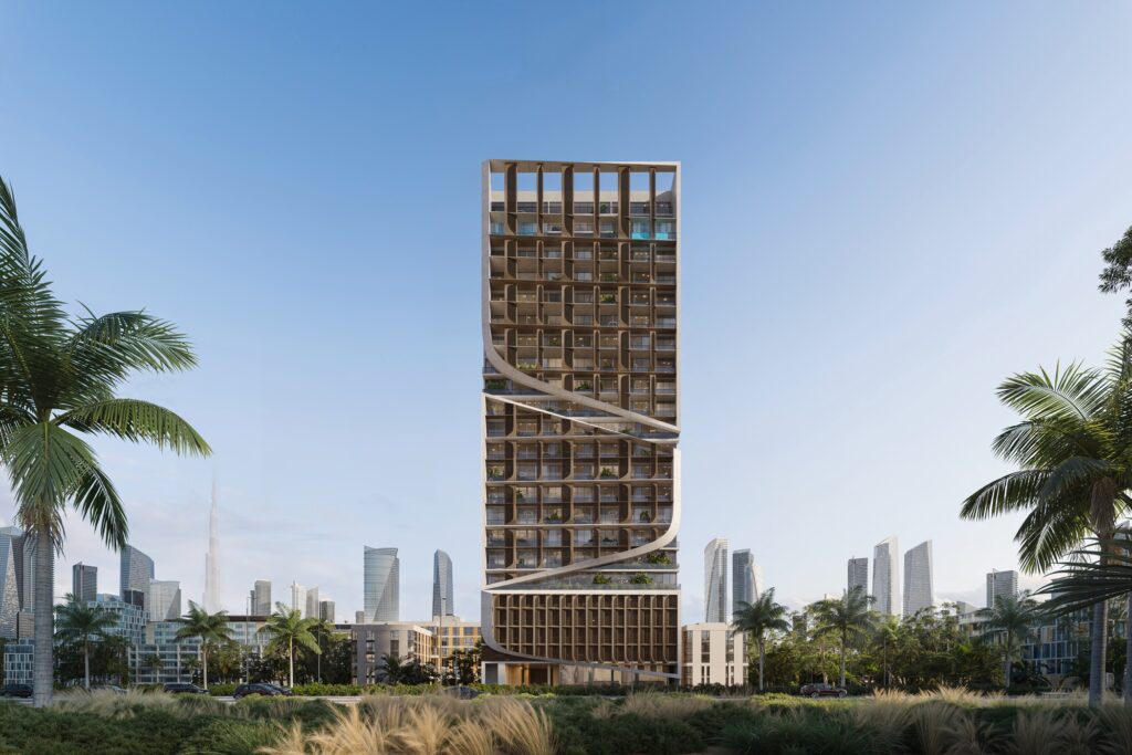 Dubai property agent presenting luxury penthouse